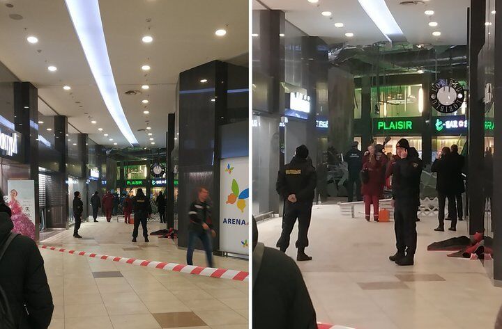 Уламками завалило дівчат: фото і відео з місця НП в торговому центрі Мінська