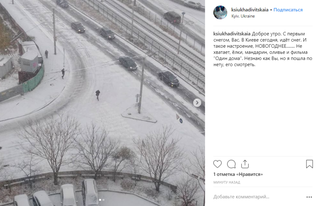 Перший сніг в Києві: захоплені городяни публікують фото і відео
