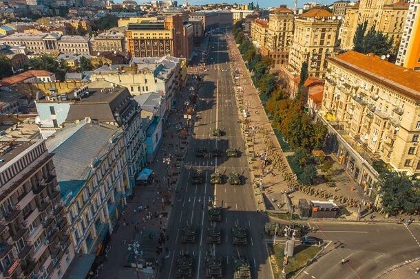Репетиція військового параду в Києві: яскраві фото з висоти і не тільки