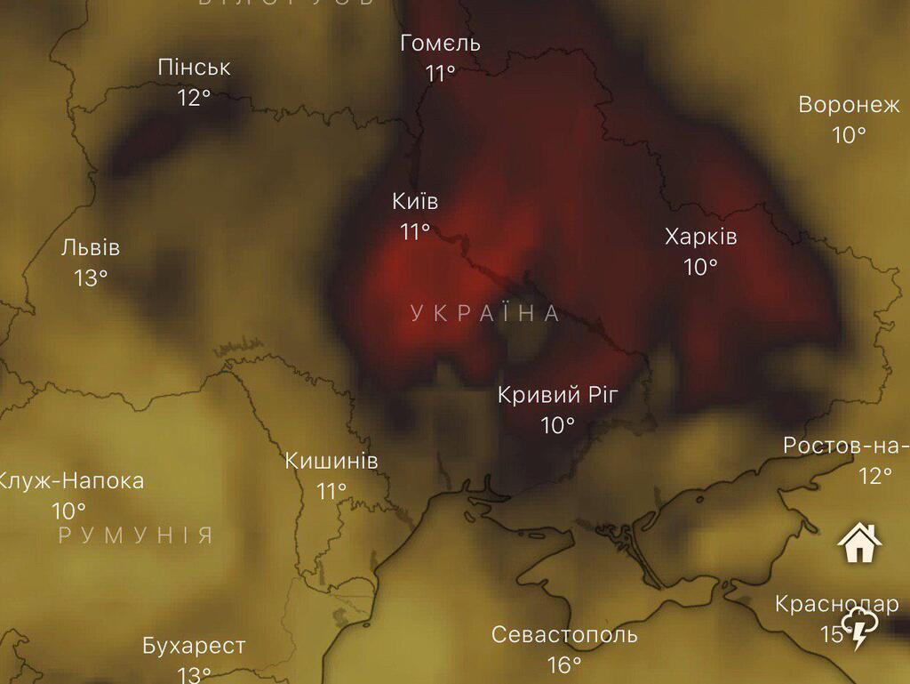 Над Україною зафіксували високий рівень чадного газу