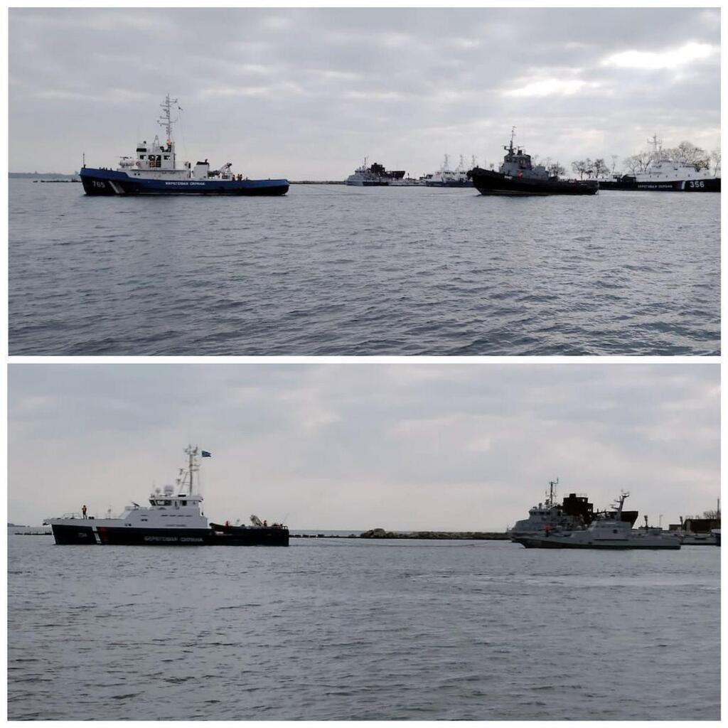 Росія повертає Україні захоплені кораблі: фото з місця