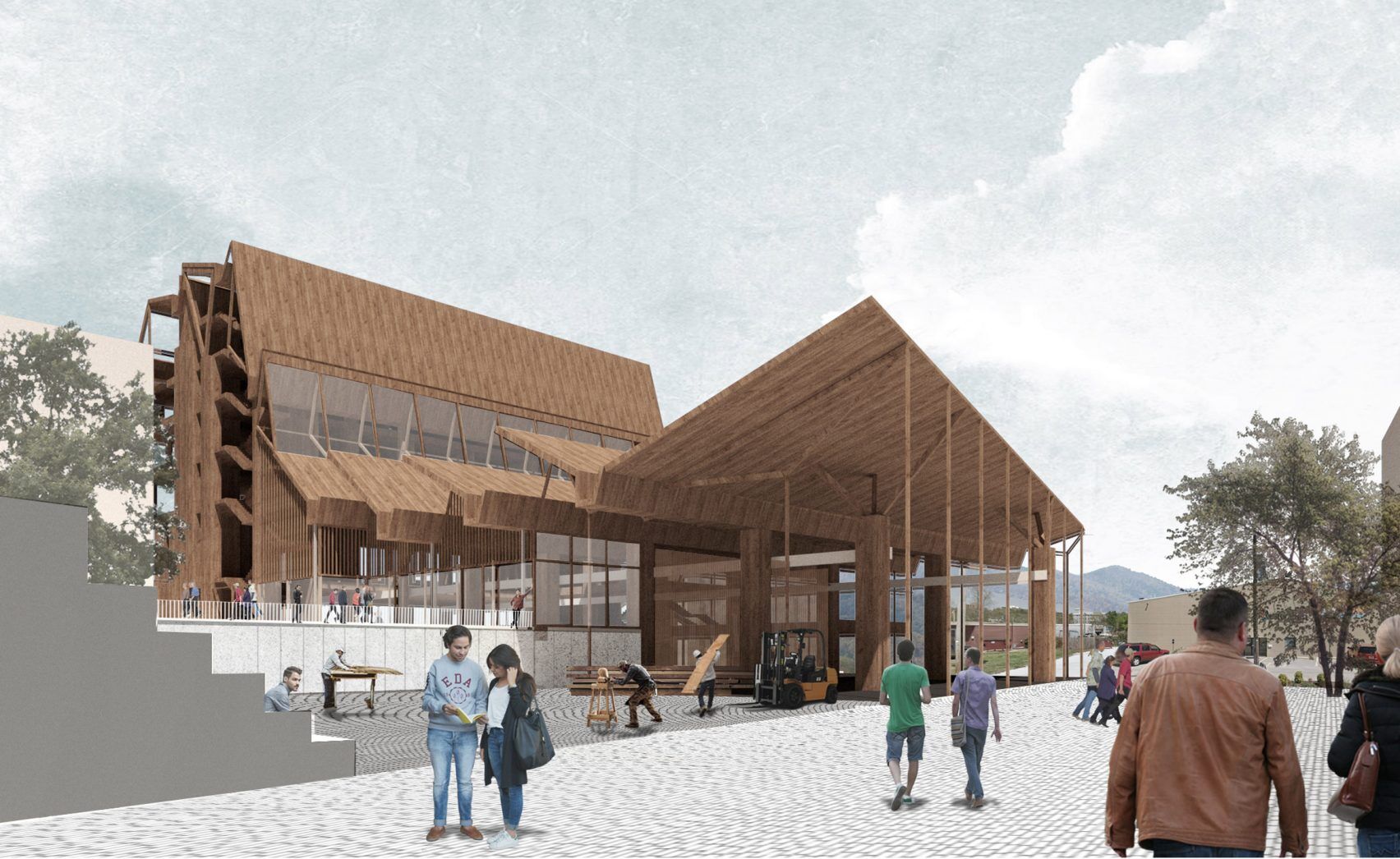 Grafton Architects відкриє дослідницький центр з деревини в Університеті Арканзасу.