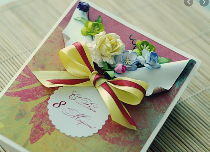 Как сделать простые и красивые открытки для поздравления с 8 марта своими руками
