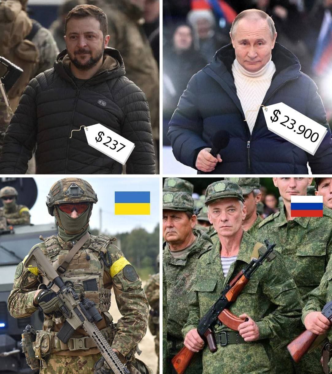 Одяг Зеленського - пуховик Путіна