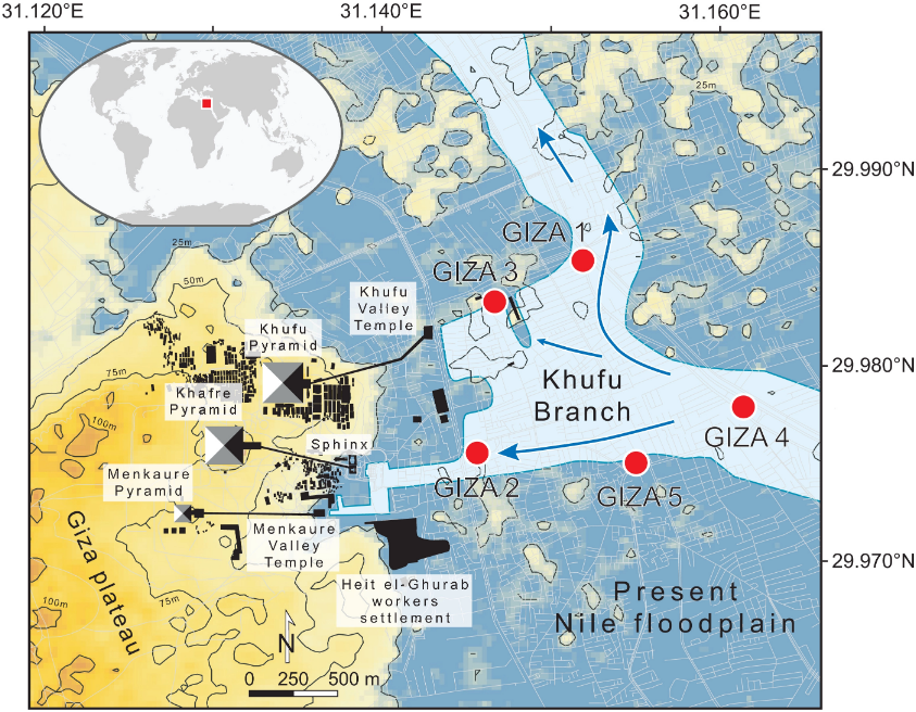 Карта расстановки водного бассейна у Гизы
