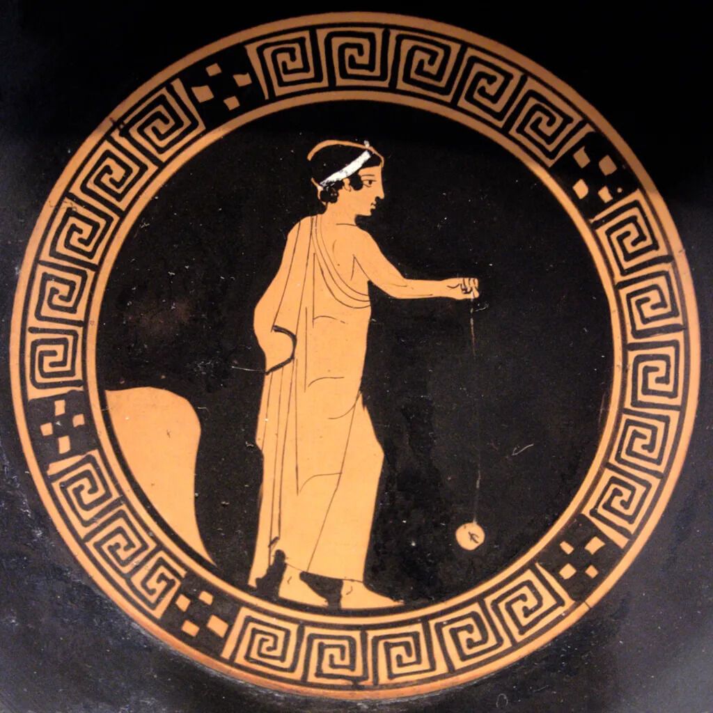 На древнегреческом весе изображено то, что похоже на современное йо-йо