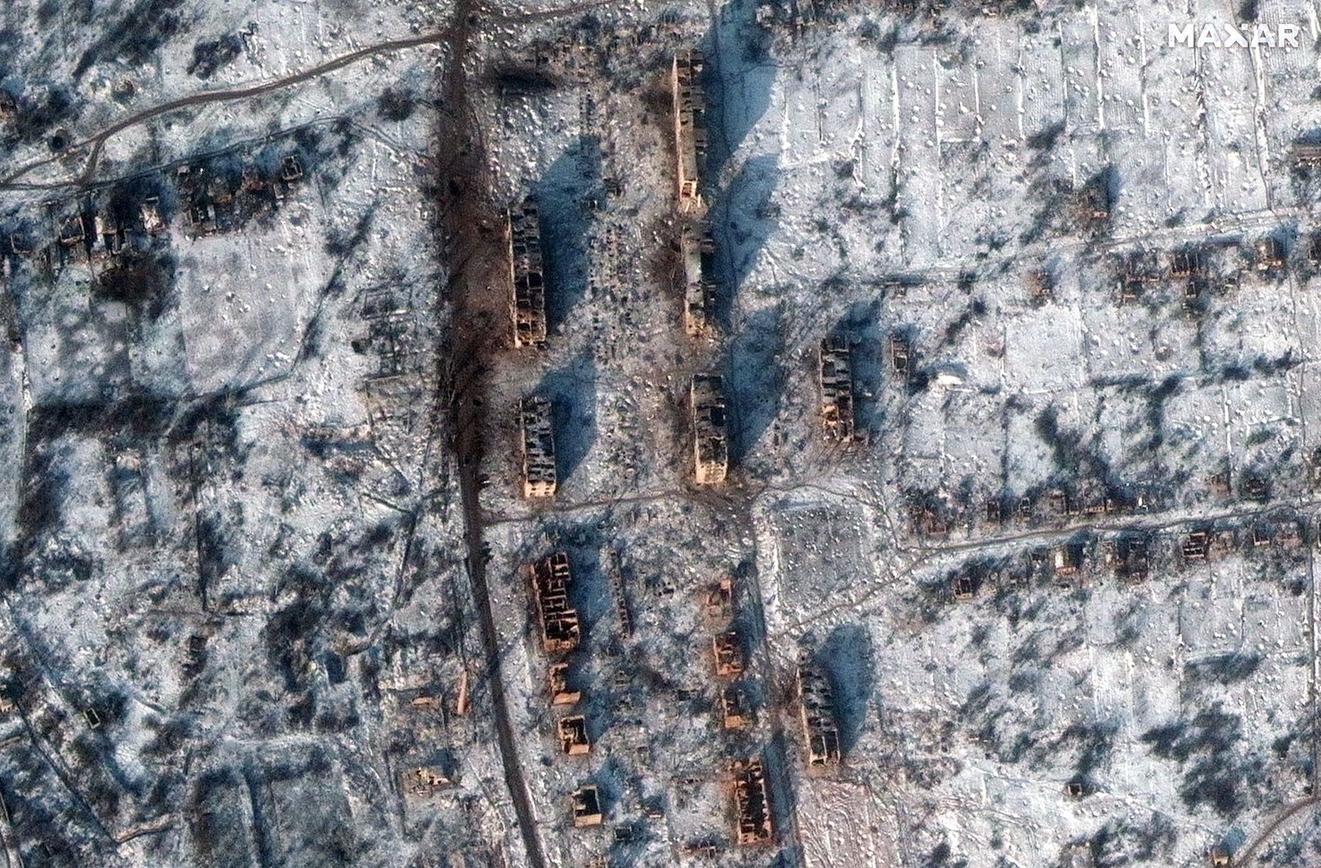Соледар 10 січня 2023 року - фото Maxar Соледара - війна в Україні