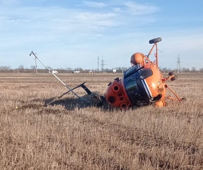 На росії у Ставрополі під час обльоту нафтопроводу впав гелікоптер Мі-2 (фото та відео)