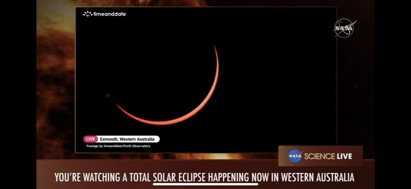 Гибридное солнечное затмение 20 апреля: как выглядело и где можно было увидеть (видео, фото)