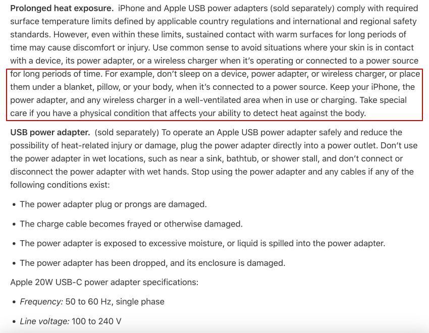 Apple warned iPhone owners about the danger of charging