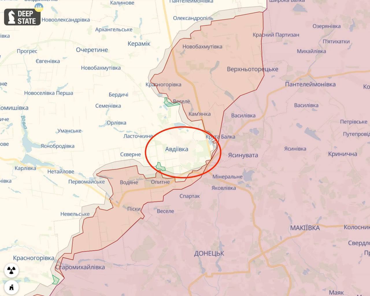 Генштаб: ЗСУ вибили росіян із позицій біля Авдіївки. Карта