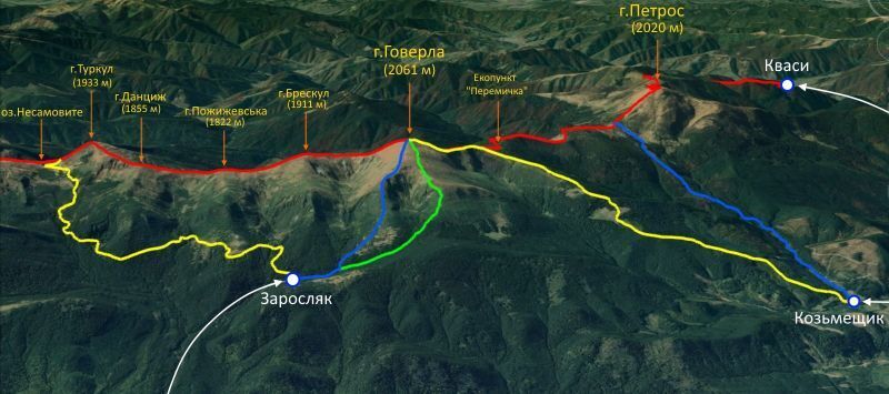 Маршрути сходження на Говерлу