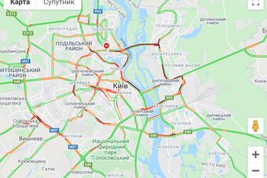 Киев после ослабления карантина сковали масштабные пробки: как объехать. Карта