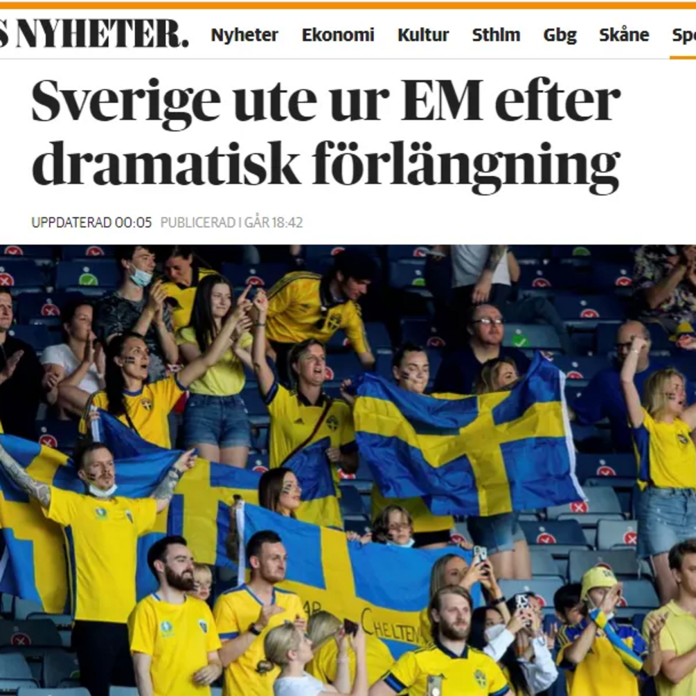 Шведські ЗМІ про поразку від України в 1/8 фіналу Євро-2020 - Жахливе невезіння