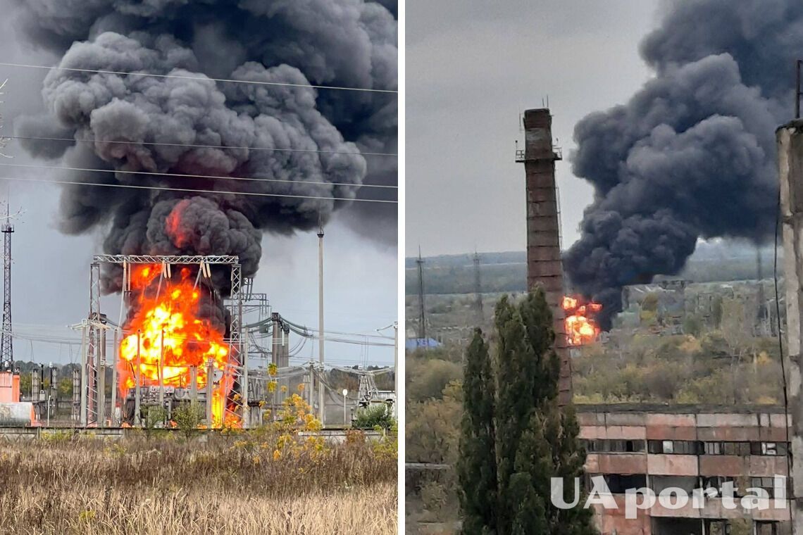 На россии горит электроподстанция: несколько тысяч жителей Белгородской области остались без света (видео)