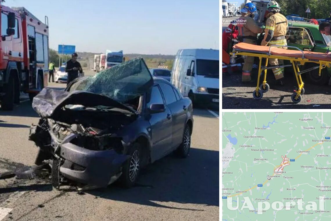В Днепропетровской области произошло тройное ДТП из-за опасного обгона: погибла женщина, пострадали дети (фото)