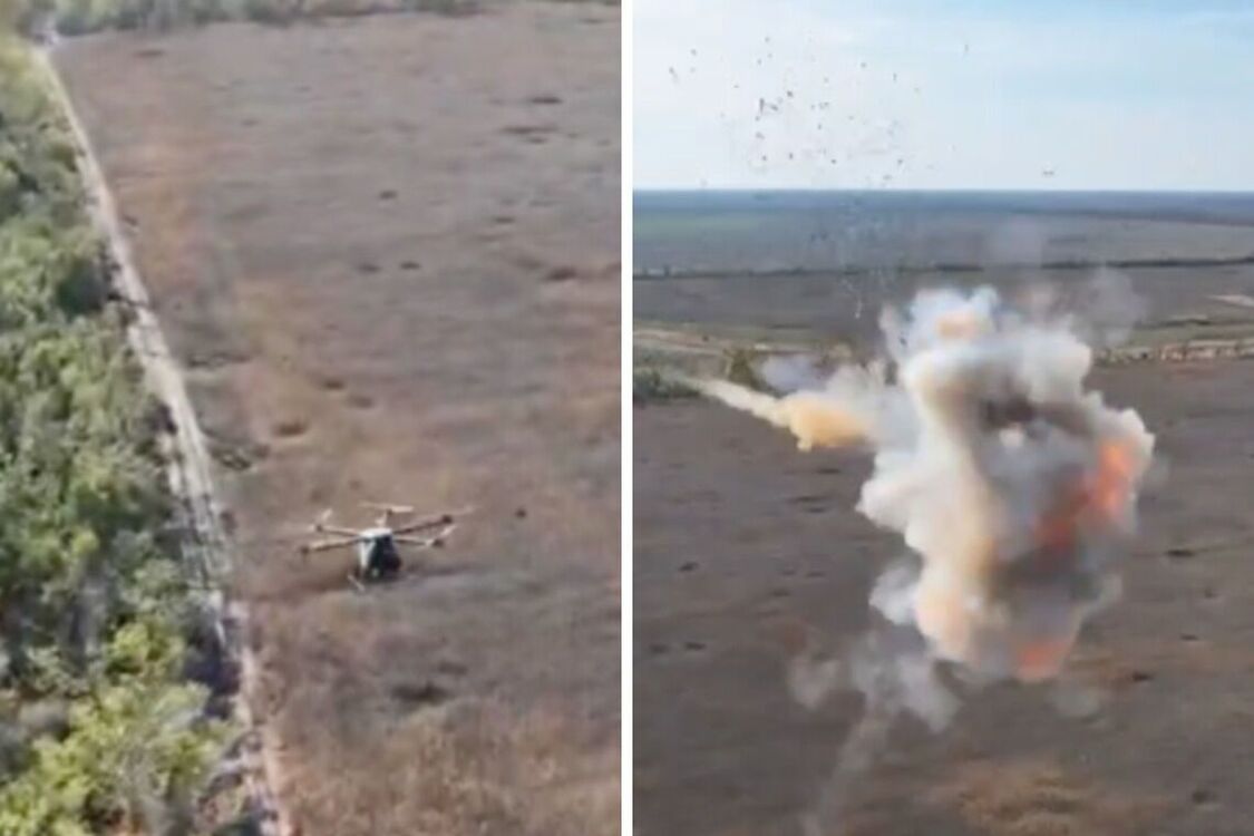 Боец ВСУ перехватил и уничтожил российский дрон с боеприпасами (видео)