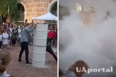 На фестивалі науки в Іспанії бочка з азотом вибухнула та розлетілася у бік глядачів (відео)