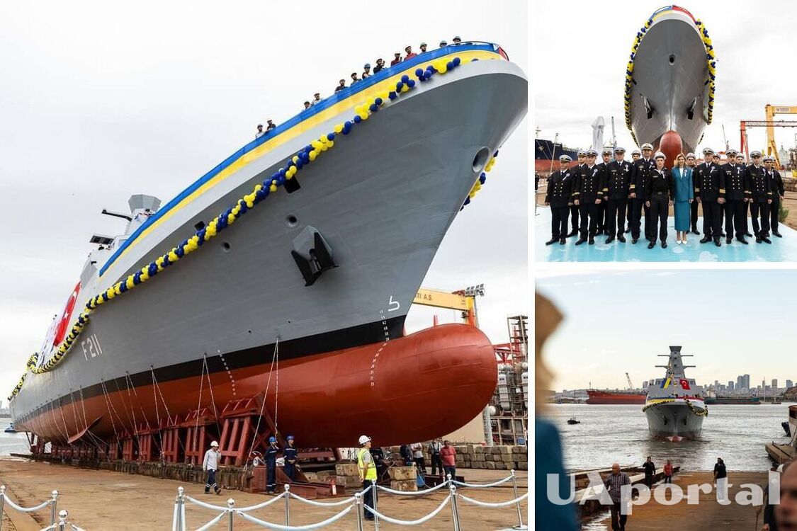 В Турции на воду спустили первый корвет ВМС Украины 'Гетман Иван Мазепа' класса 'Ada' (фото)
