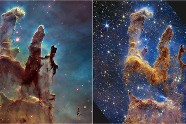 NASA за допомогою телескопа Вебба створюють зоряний портрет Стовпів Творіння