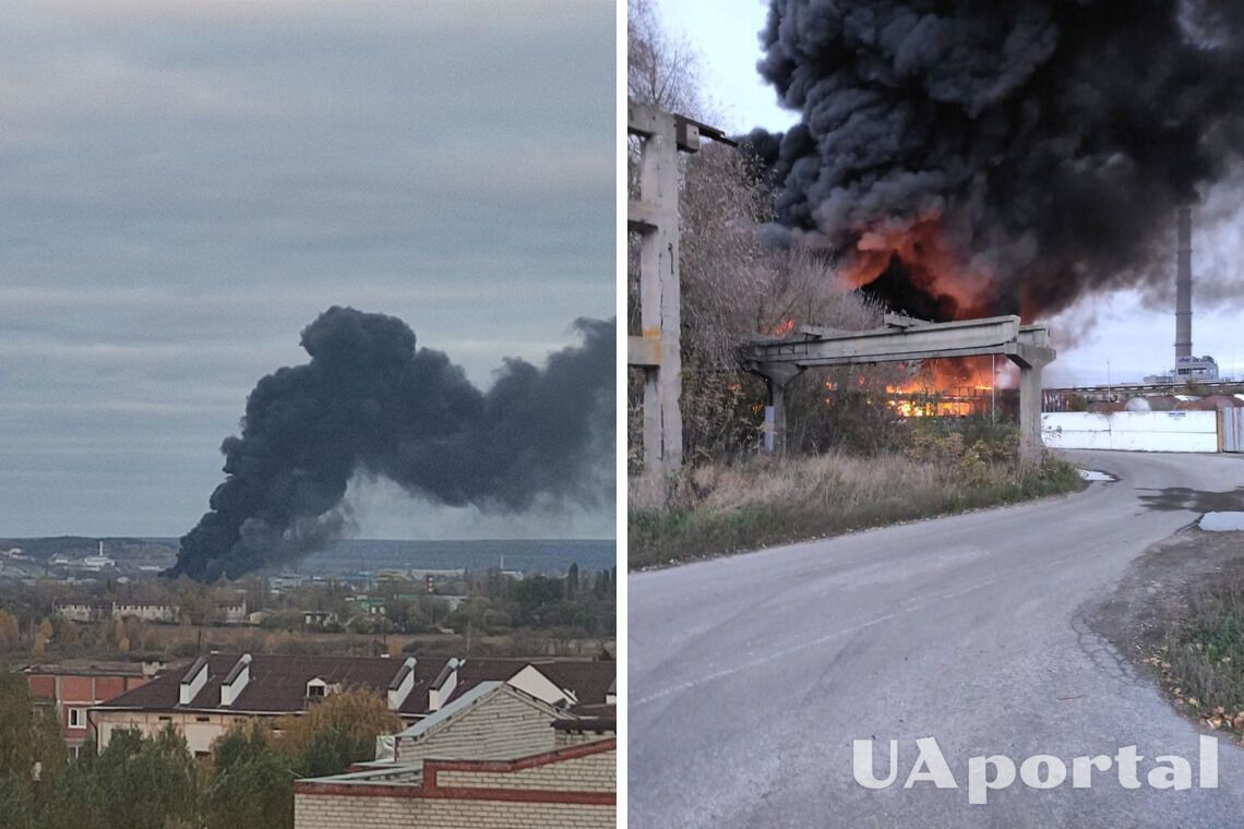В Белгородской области возник сильный пожар на заводе (видео)