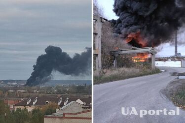 В Белгородской области возник сильный пожар на заводе (видео)