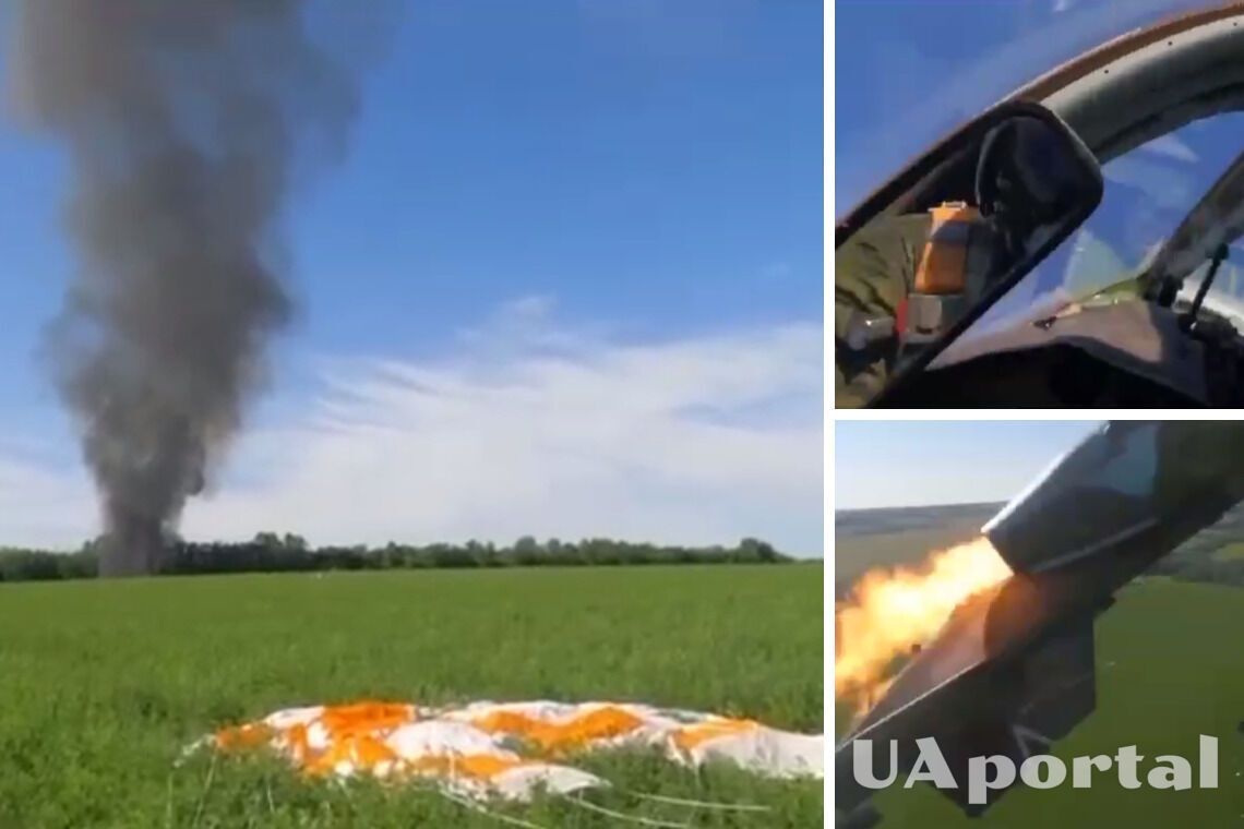 Пилот российского Су-25 снял видео катапультирование после сбития самолета