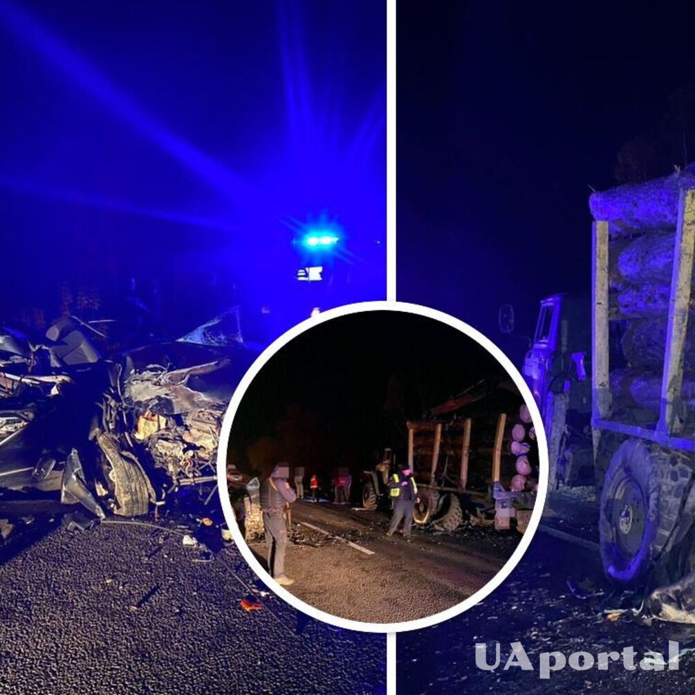 На Волыни погибла 23-летняя водительница, врезавшаяся в припаркованный лесовоз (фото)