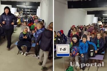 Діти співають та танцюють Стефанію в укритті під час повітряної тривоги