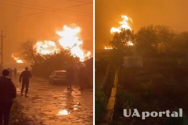 В оккупированном Шахтерске Донецкой области загорелся мощный пожар: горят цистерны с горючим (видео)