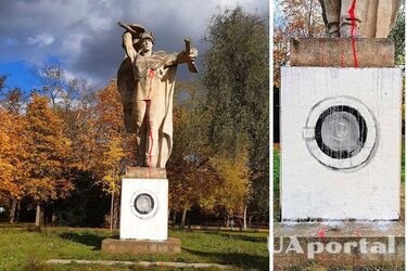 В Чехии памятник красной армии разрисовали как стиральную машину
