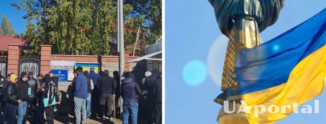 Сбежавшие от мобилизации в Казахстан сотни крымчан 'атаковали' посольство за украинскими загранпаспортам