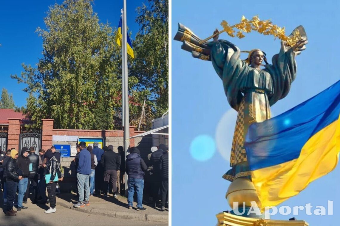 Сотні кримчан, які втекли від мобілізації в Казахстан, 'атакували' посольство за українськими закордонними паспортами
