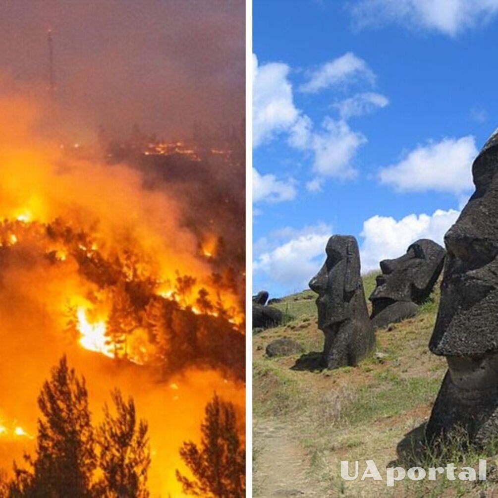 На острові Пасхи через пожежу, постраждали всесвітньо відомі статуї 'Моаї' (фото)