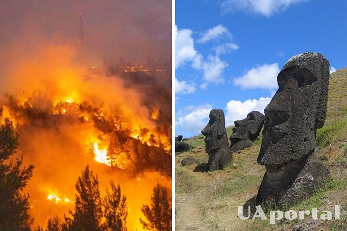 На острове Пасхи из-за пожара пострадали всемирно известные статуи 'Моаи' (фото)