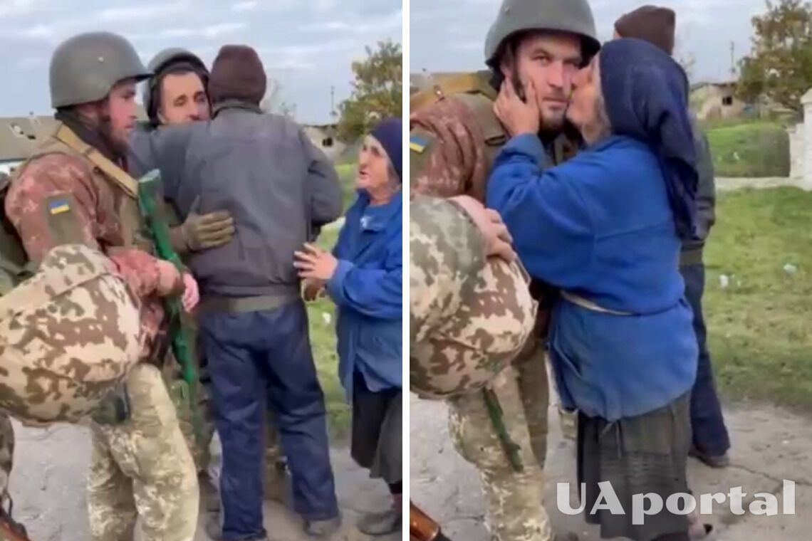 Жители села Брускинское встречают воинов ВСУ и рассказали о зверствах оккупантов