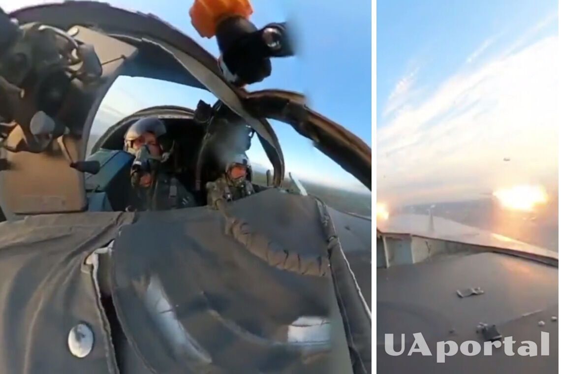 Пілоти Су-24М показали кадри польоту та ударів по ворожим позиціям