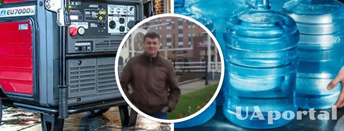'Поклон родителям за сына': житель Киевщины бесплатно помогает соседям заряжать гаджеты и запасаться водой