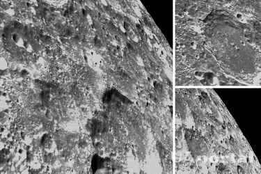 Фото поверхности и кратеров Луны с корабля 'Орион'