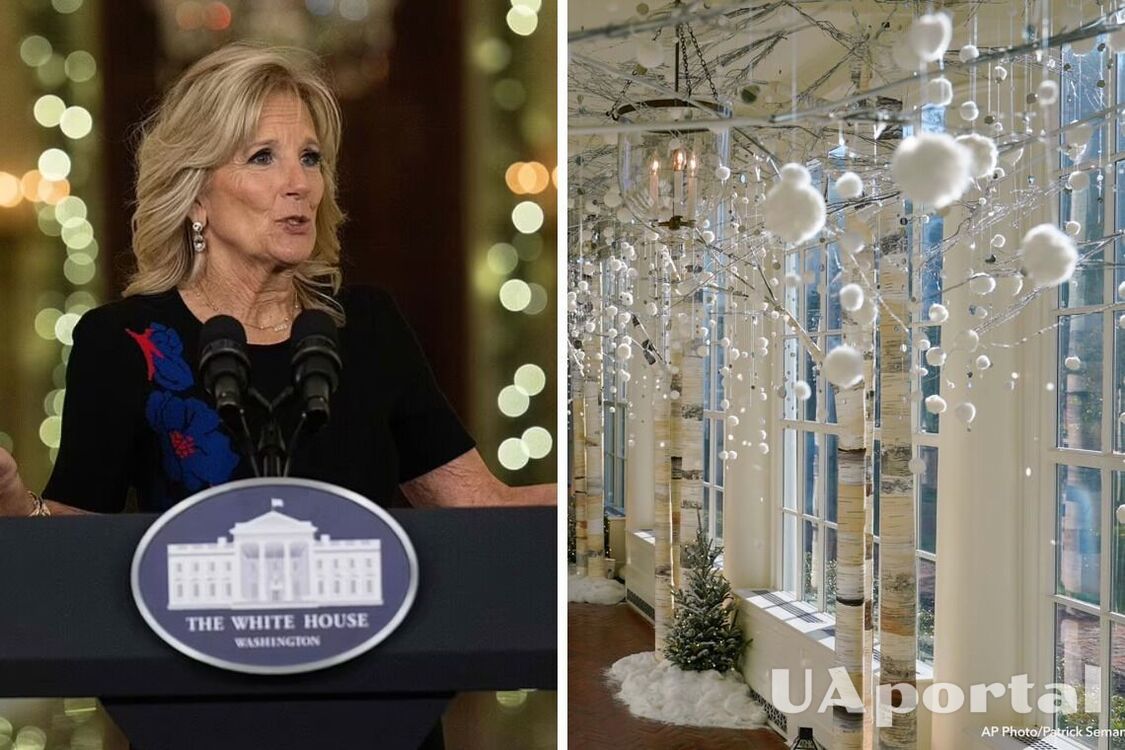 Супруга президента США Джилл Байден украсила Белый дом к Рождеству березами и снежками (фото)