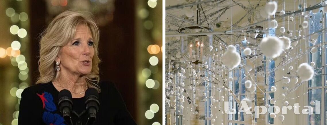 Супруга президента США Джилл Байден украсила Белый дом к Рождеству березами и снежками (фото)