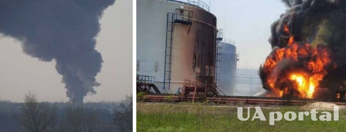 В Брянской области рф вспыхнул пожар: горят резервуары с нефтепродуктами (видео)