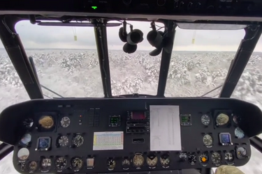 Полет украинского Ми-17 из кабины пилота