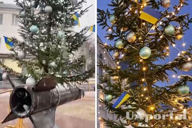 Ялинка у Хмельницькому встановлена на російській ракеті С-300 - ялинка Хмельницький - Новий рік 2023