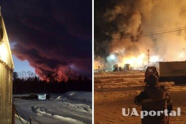 Горит установка на Марковском нефтегазоконденсатном месторождении