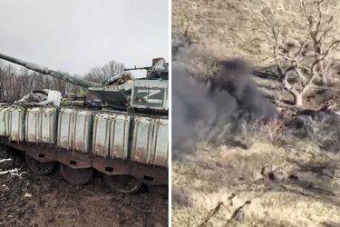 Появилось видео, как артиллерия ВСУ эффектно уничтожила боевые танки врага