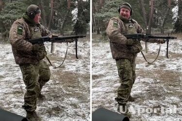 Український військовий стріляє з німецького кулемета MG-42