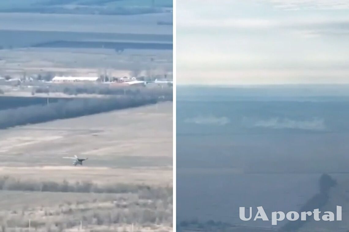 В сети показали, как украинские вертолеты отработали по скоплению россиян: видео из дрона