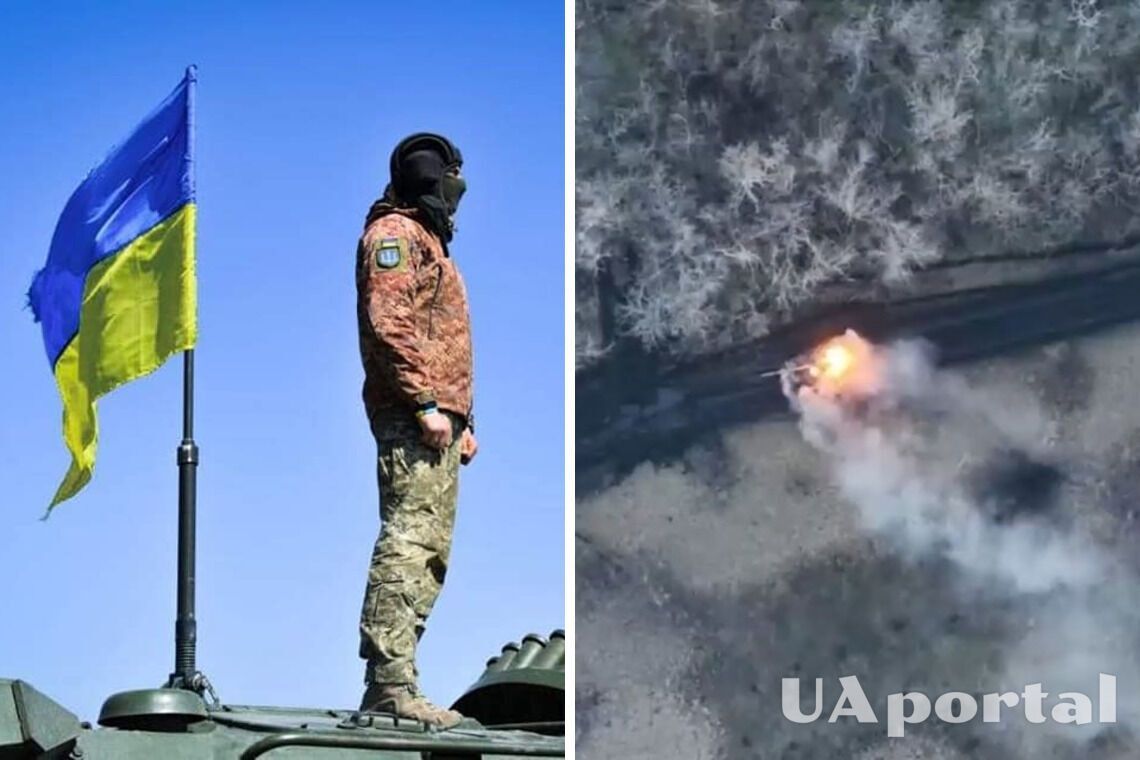 Украинские военные показали видео эффектного уничтожения двух российских танков