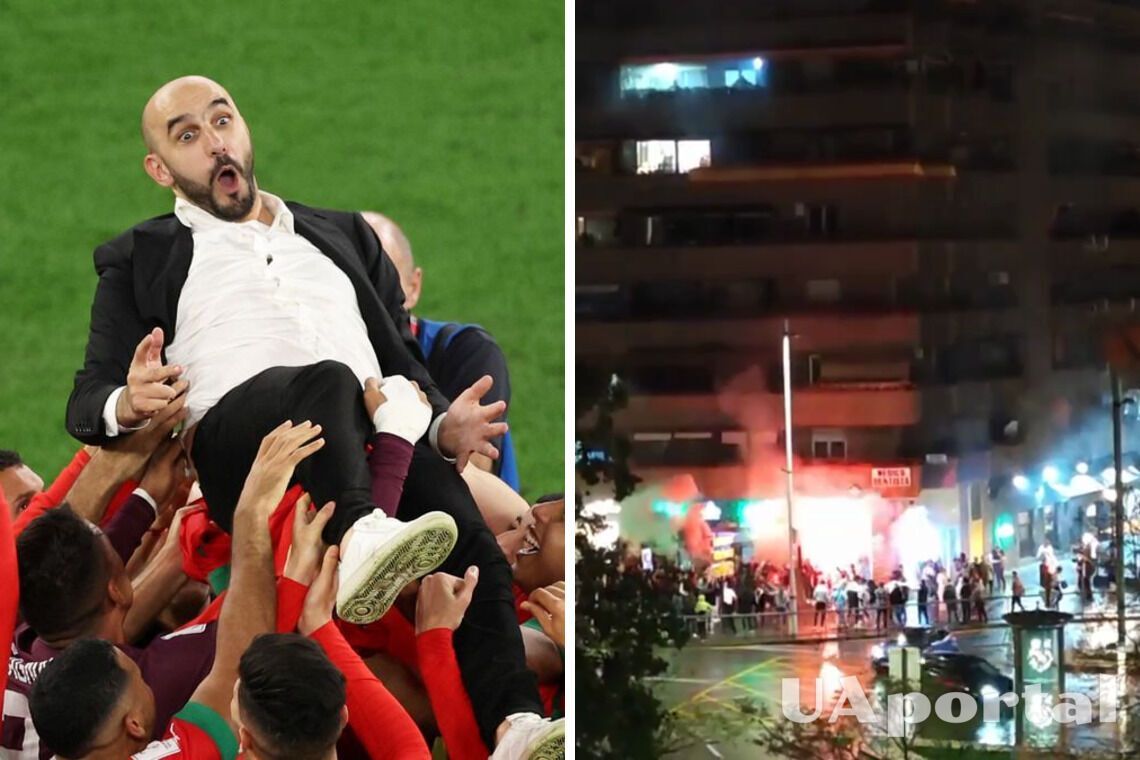 Фанаты Марокко празднуют победу сборной по футболу в Испании и Нидерландах